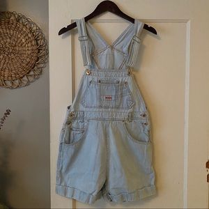 Vintage light blue denim overalls